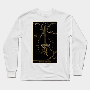 Ace Of Swords - Tarot Card Print - Minor Arcana Long Sleeve T-Shirt